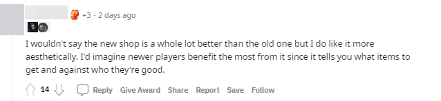 I'm not saying the new Shop is much better, but I like it. I imagine new players will benefit greatly when the Shop suggests what is best to buy.