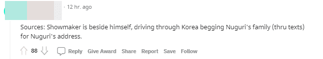 Sources say ShowMaker crossed through Korea alone asking Nuguri's family for his address