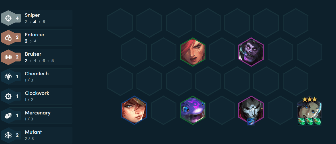 Mid-game phase, players can achieve Caitlyn 3 stars