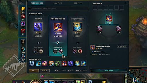 New in-game Shop interface of League of Legends