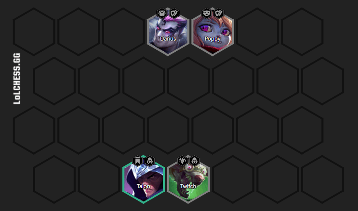 You should start with 2 Assassin and Guardian units to ensure balance