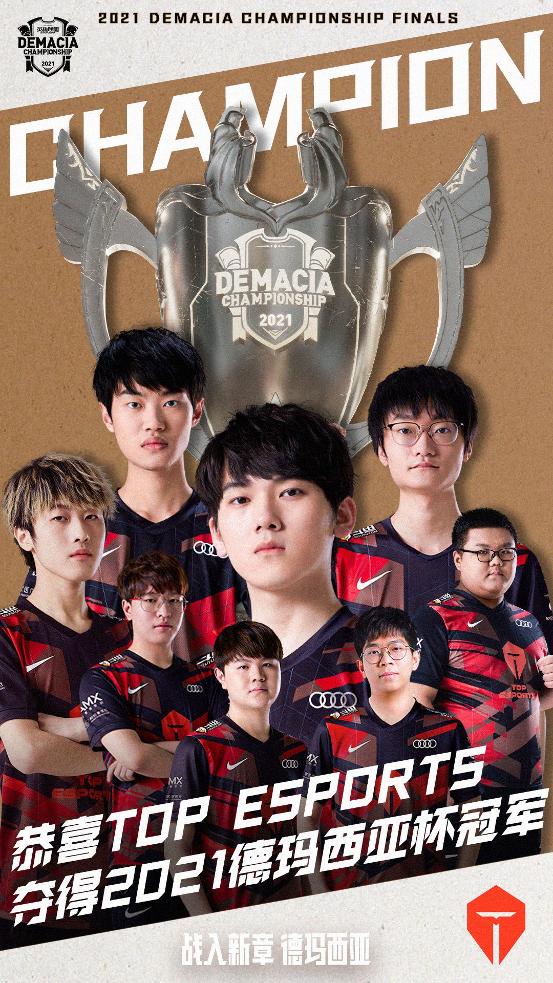 Top Esports - the team that won the Demacia Cup 2021