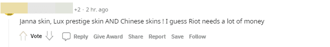 The League of Legends community complains about Lux continuing to have Premium skins and comments that Lux's Porcelain Premium skin is actually a bit... mediocre