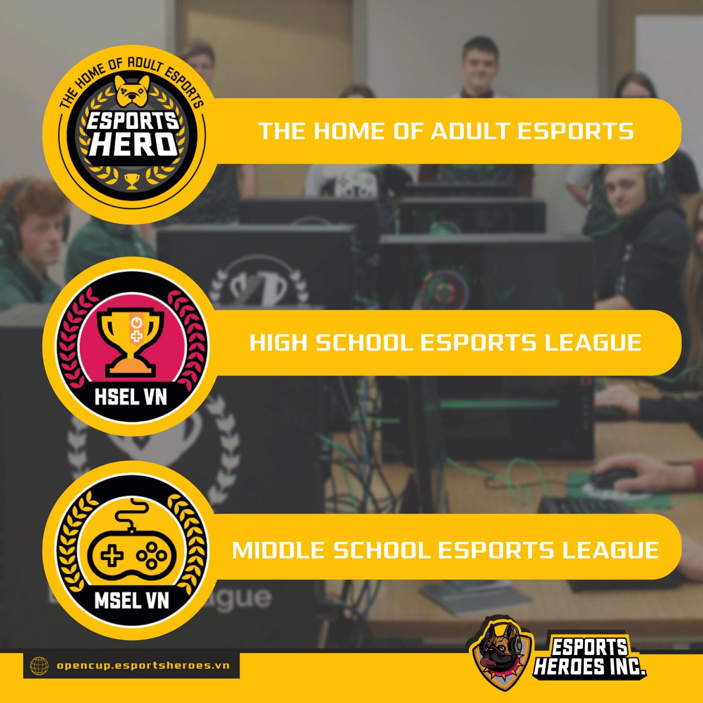 Leading the way in Vietnam with the mission of introducing esports as an extracurricular subject, Esports Heroes Inc. - the representative of NASEF Vietnam plans to launch a series of large-scale tournaments, from amateur to professional, and especially diverse competitions for different age groups.