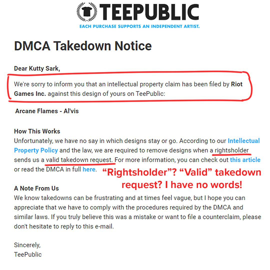 DMCA (Digital Millennium Copyright Act) emailed the artist of Arcane Flames when she was sued for infringing Arcane's copyright