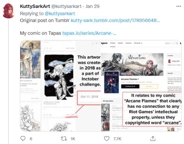 Artist KuttySark had to speak up on her personal page