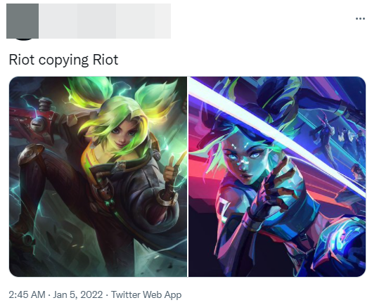 Some opinions compare Zeri as a 'copy' of a new agent from Valorant named Neon