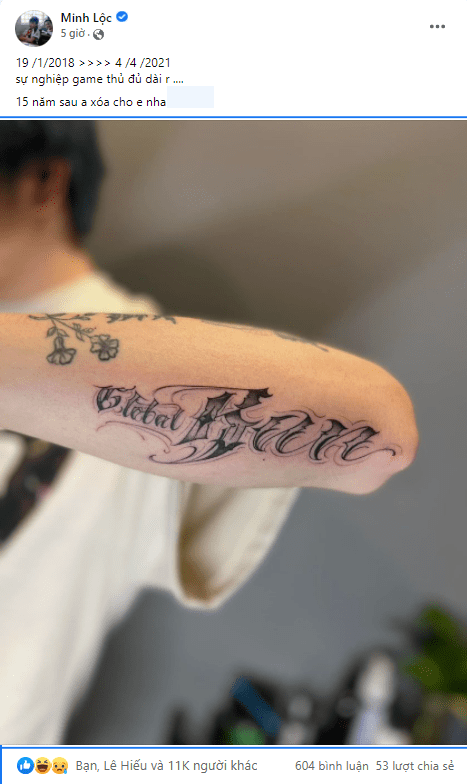 Zeros's new tattoo with the words 'Global Ban'