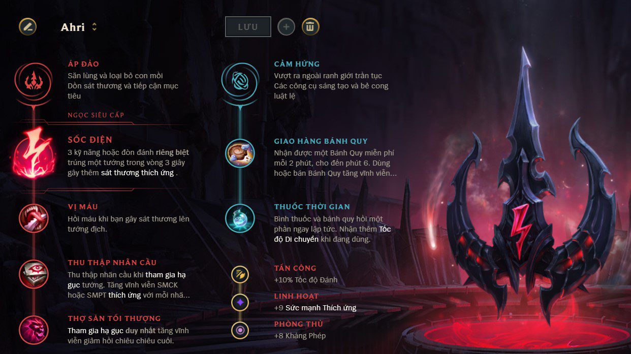 The rune page used by many professional players for Ahri