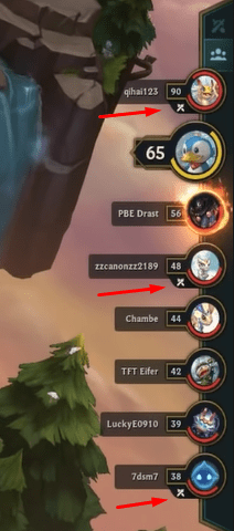 When the opponent's name has this icon, they could be your next adversary in the upcoming round