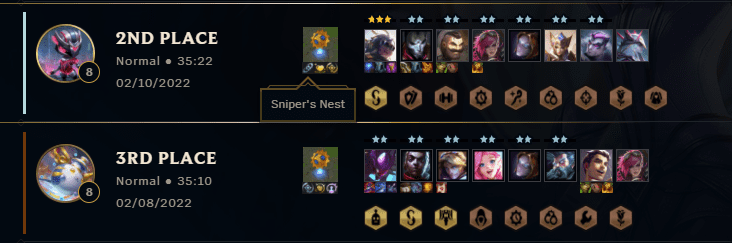 In the match history of Season 6.5, you will have information on which technology core you selected and whether it was reasonable or not...