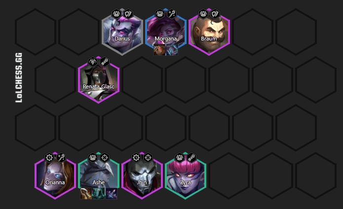 The complete composition at the end of the game