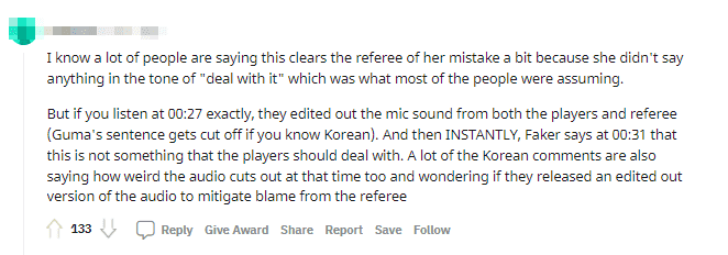 Some people have even questioned whether the LCK organizers edited the mic check footage to lessen the referee's 