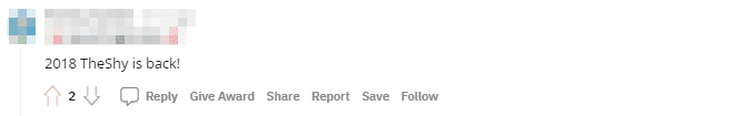 TheShy from 2018 has returned
