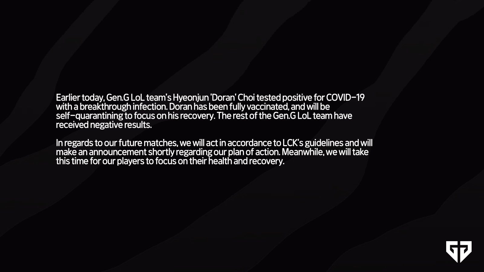Gen.G fielded a patched-up lineup due to the impact of the Covid-19 pandemic