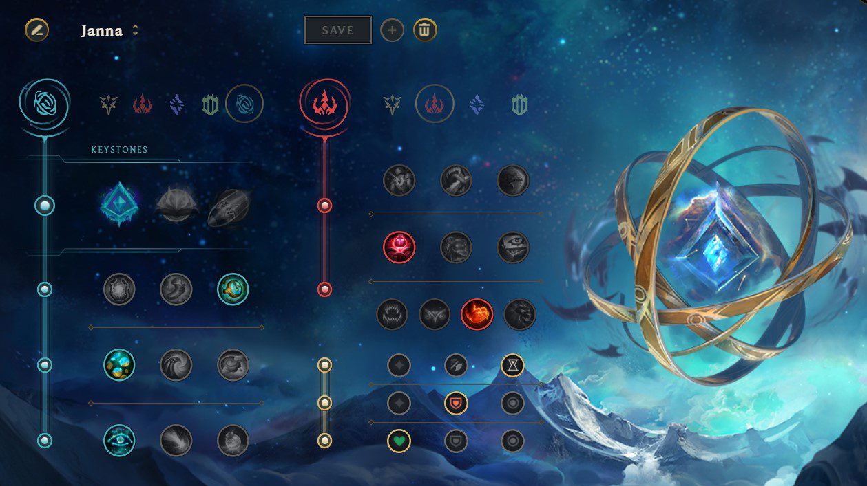 The most effective rune page for Top Lane Janna