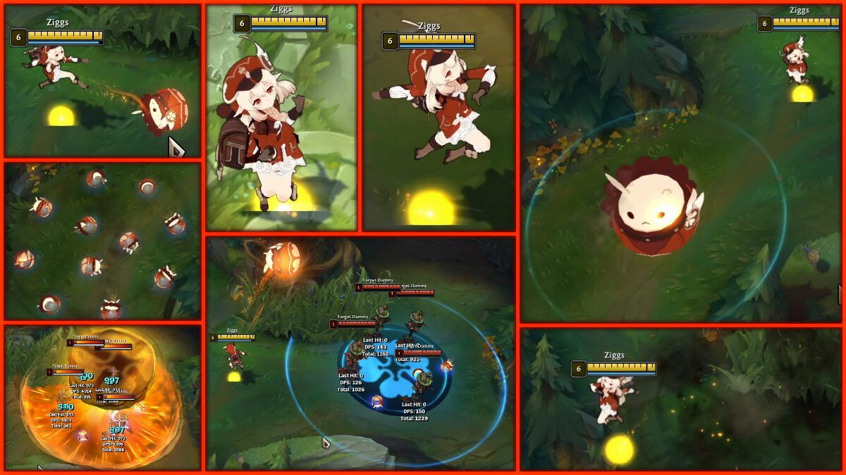 Ziggs suddenly becomes extremely cute when transformed into the little girl Klee from Genshin Impact