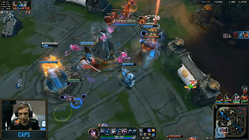 Proview angle of Caps during the match between G2 Esports and SKT T1 at Worlds 2019