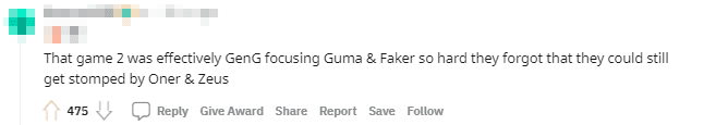 Gen.G in game 2 was too focused on Guma and Faker, forgetting they could be crushed by Zeus and Oner