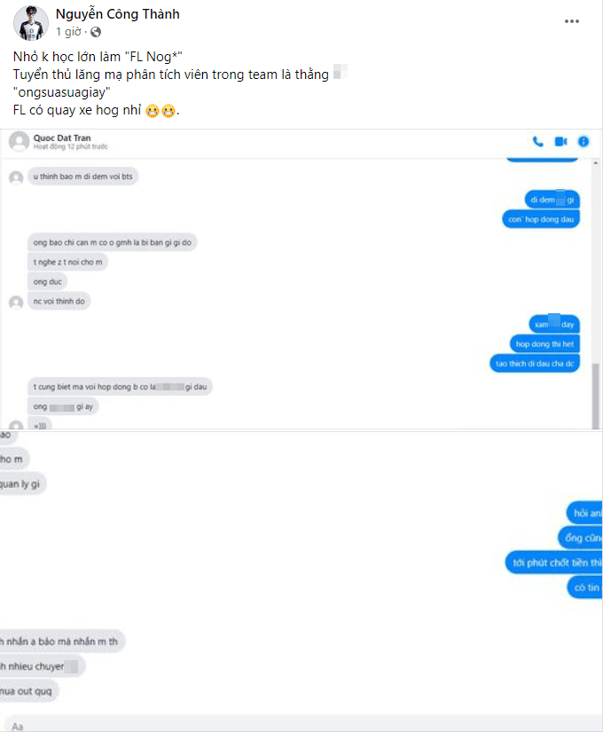 Nguyễn "Maxx" Công Thành - member of the Genius Esports coaching staff publicly accuses Nogo of insulting the coaching staff