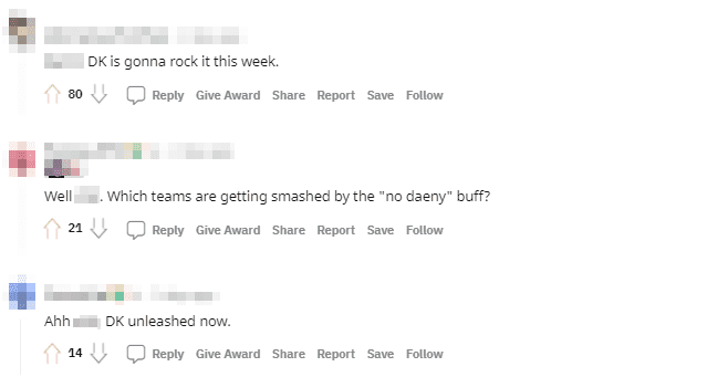 The League of Legends community trolls that DK will be extremely strong now due to the 'No Daeny' buff