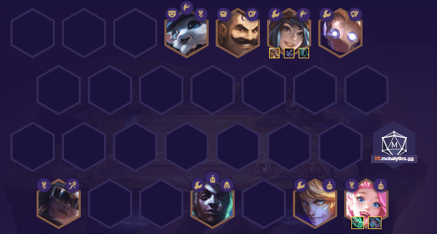 The basic Irelia - Idol composition, you can replace 2 Recycling units with 2 Assault units if you need more AD