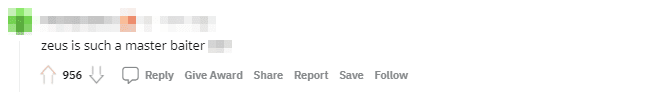 Zeus is indeed the 'king of baiting'