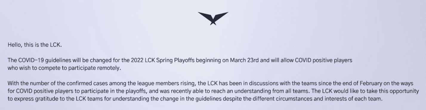 The new rule allows players who test positive for the virus to compete online in the upcoming playoffs.