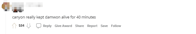 Thanks to Canyon, DK played for 40 minutes