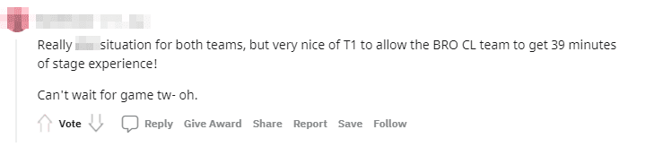 A tough situation for both teams, but T1 gave BRO CL experiences in 39 minutes across both games.