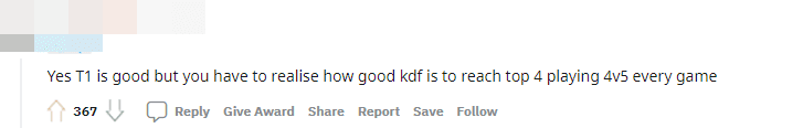T1 is great, but KDF also played well, especially as they always played every game in a 4v5 situation
