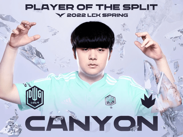 Canyon is the best player of the LCK Spring 2022 group stage based on MVP points