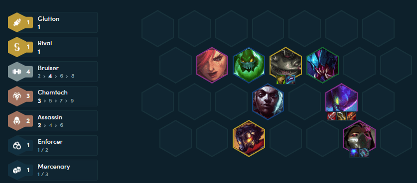 The completed composition at level 8