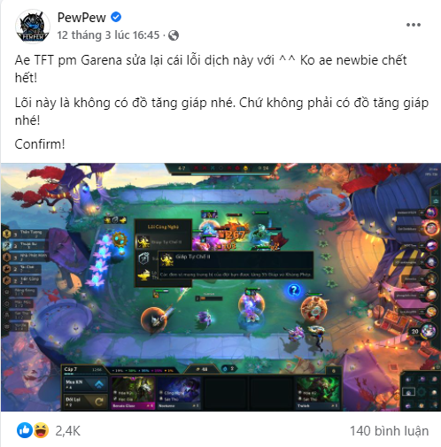 PewPew reports a serious translation error related to the Customized Armor II core (Gold level)