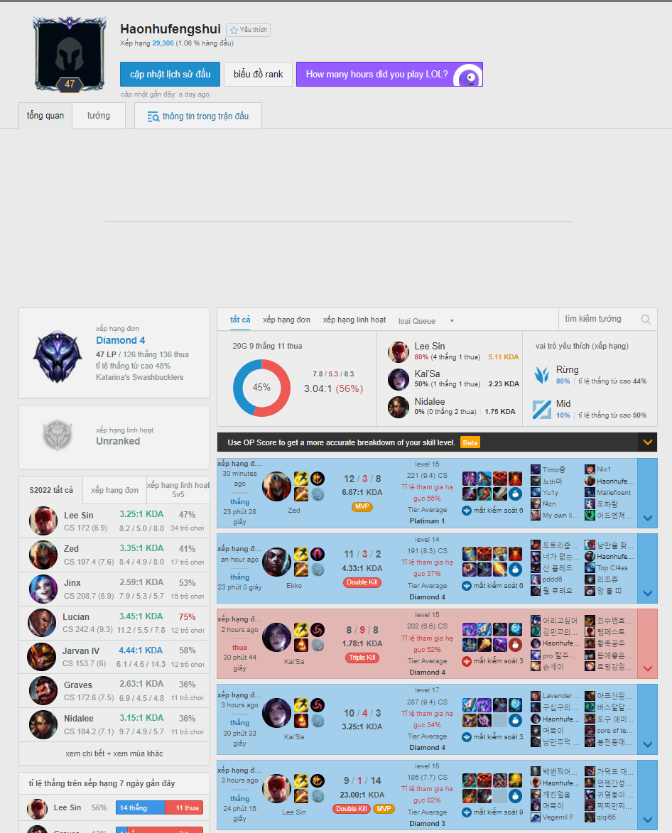 EGO's Korean rank account is only Diamond 4