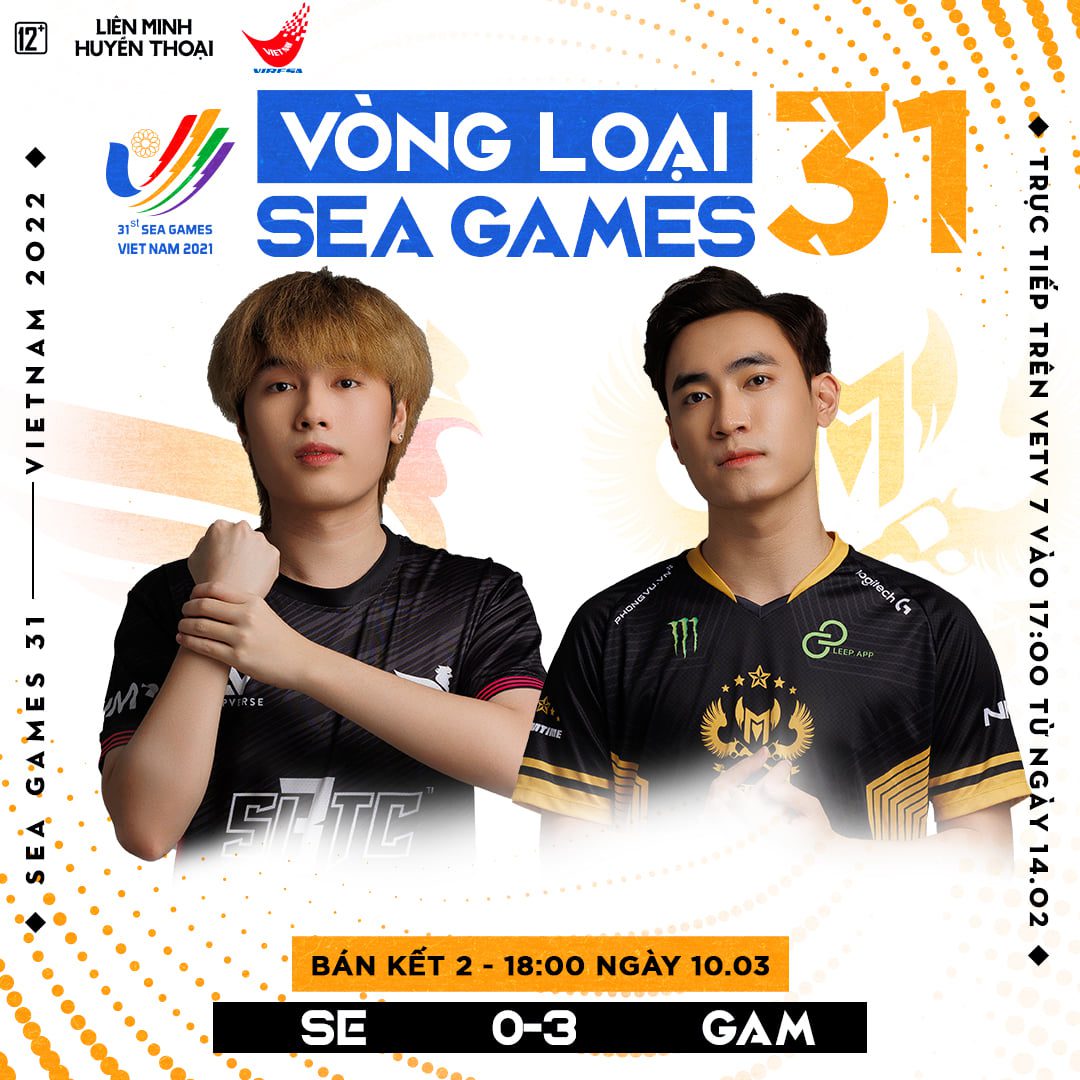 GAM completely annihilated SE in the semifinals of the SEA Games 31 League of Legends qualifiers