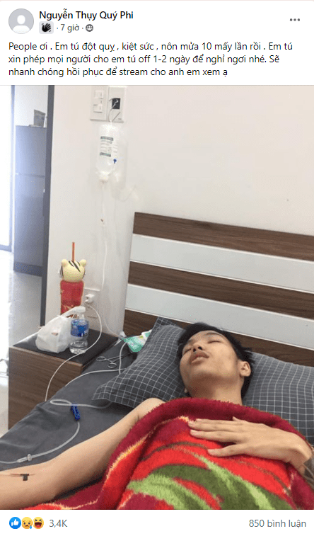 Sena's girlfriend announces that the male streamer suffered a stroke, exhaustion, and vomiting dozens of times