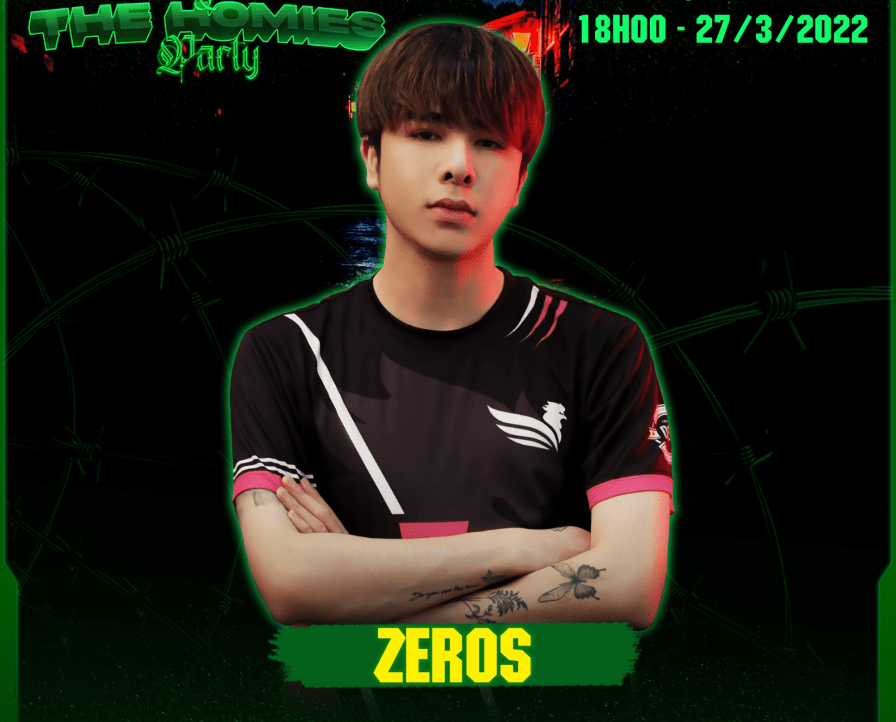Zeros appears in a rap show poster as a guest