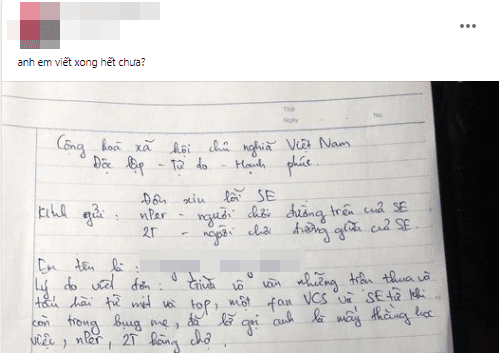 VCS community circulating letters of apology to SE