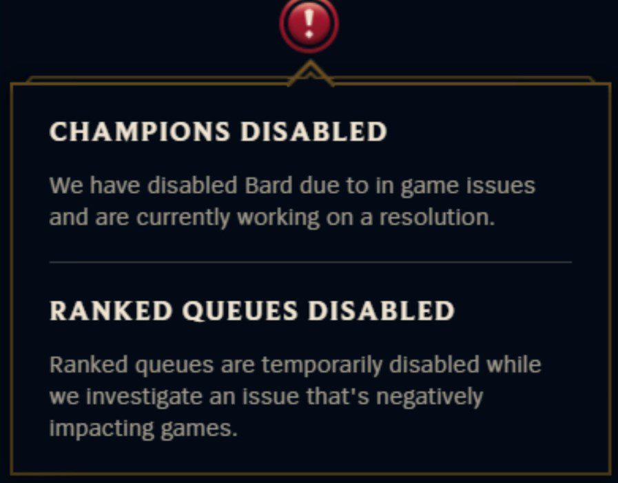 As a consequence, Bard has been completely locked out of ranked mode