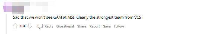 So sad that GAM won't be at MSI. They are the strongest team in VCS