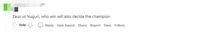 Zeus - Nuguri, the winner decides the championship