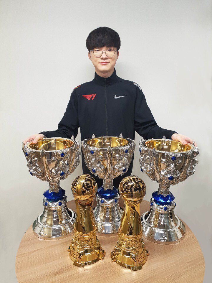 Faker - the player with the most Worlds skins, having won the title three times at this tournament
