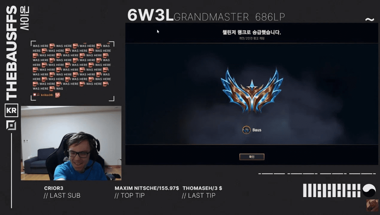 Thebausffs recently reached Challenger in Korea