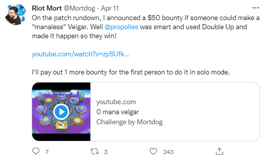 Riot Mortdog offers a reward for reproducing the Veigar bug