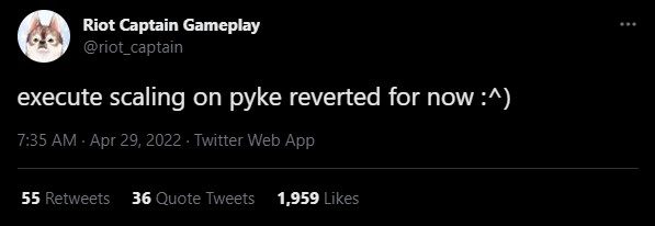 Riot Games recently had to retract Pyke's adjustments after facing severe backlash from players
