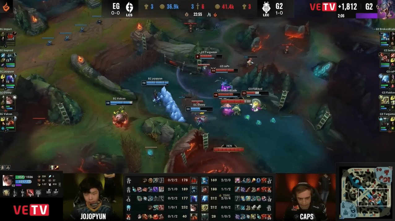 Caps' Anivia continuously executed critical Ice Wall plays, cutting off EG's formation