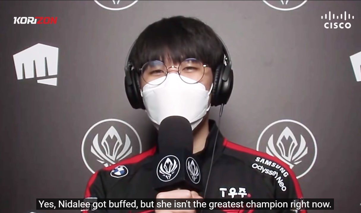 According to Oner, Nidalee is not a strong champion in the current meta