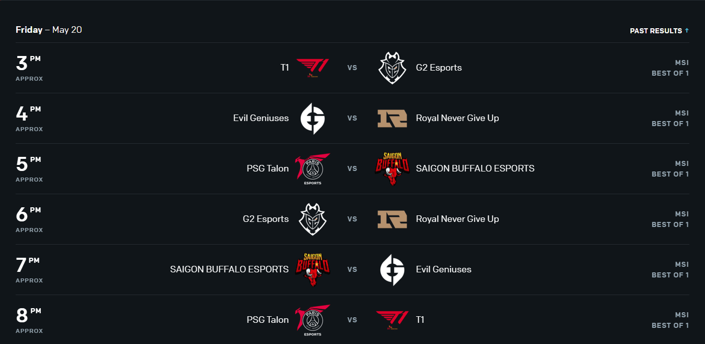 T1 will clash with G2 Esports in the opening match of the MSI 2022 Rumble Stage