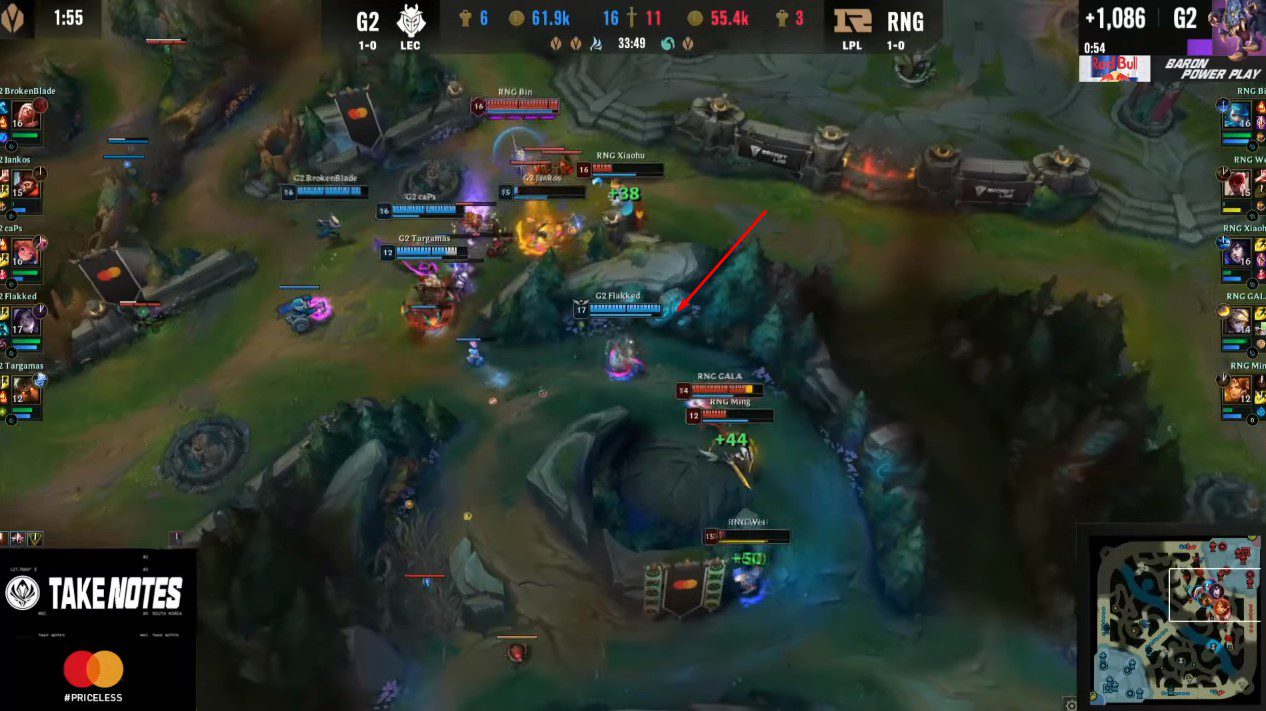 Flakked single-handedly ganks 3 members of RNG with Kai'Sa